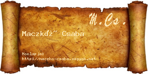 Maczkó Csaba névjegykártya